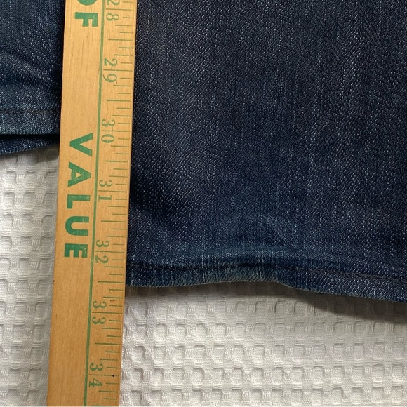 7 For All Mankind TALL Jeans Dark Wash Denim Straight Leg USA Made Women’s Sz 28 - Picture 11 of 15